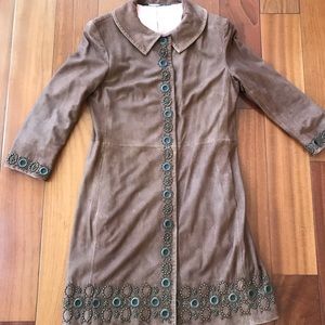 Gorgeous Vintage Eli Tahari Suede Leather Coat
